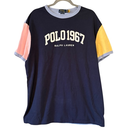 Polo Ralph Lauren Classic-Fit Oversized Logo T-Shirt Cruise Navy Multi, Sz XL - Picture 4 of 12